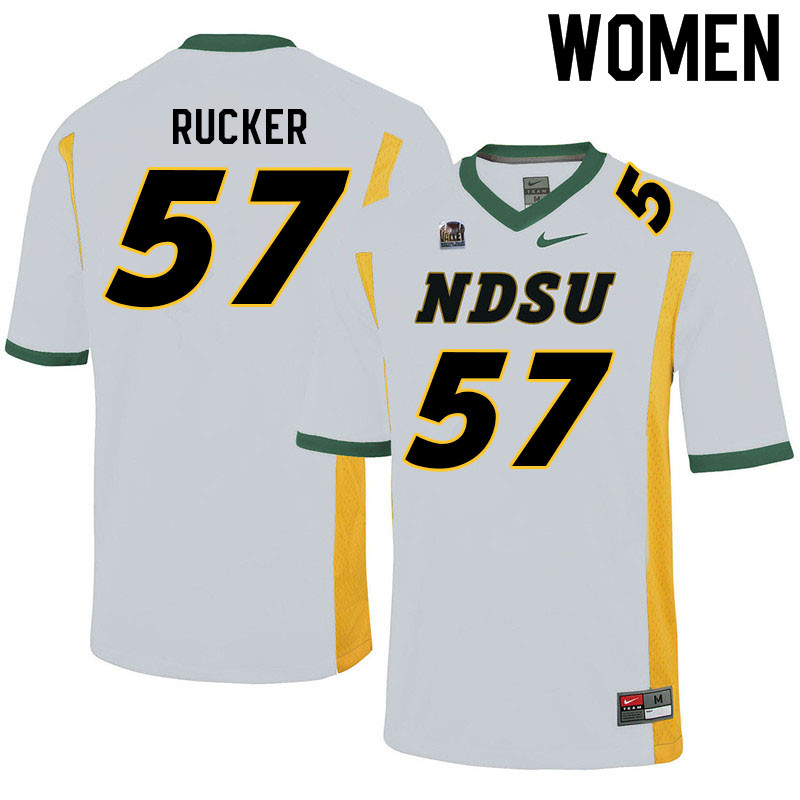 Women #57 Braden Rucker North Dakota State Bison College Football Jerseys Sale-White